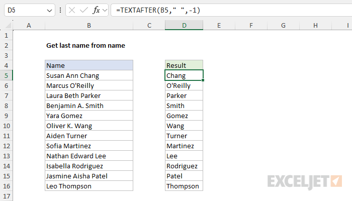 Get last name from name