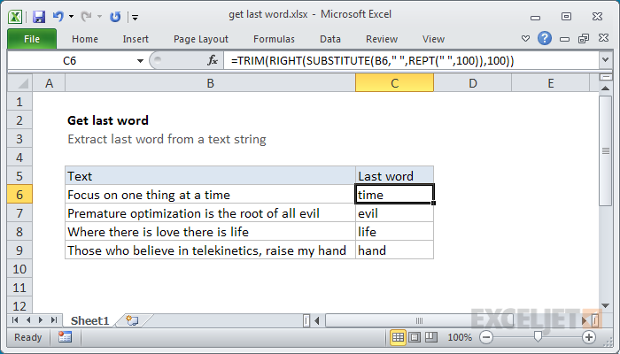 Get last word