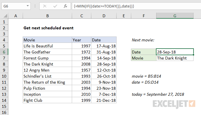 Get next scheduled event