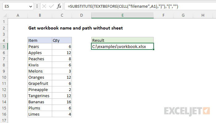 Get workbook name and path without sheet