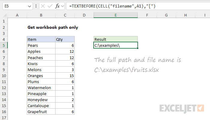 Get workbook path only