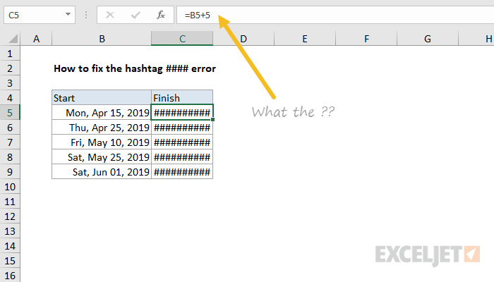 How to fix the #### (hashtag) error