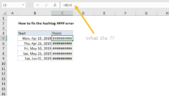 Excel How to fix the #### (hashtag) error