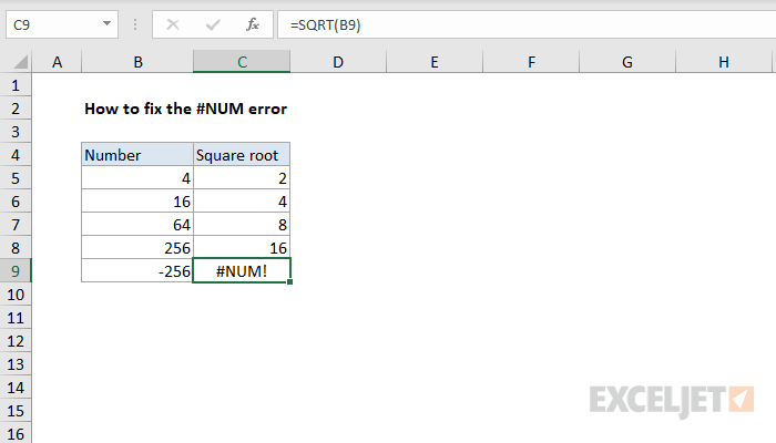 How to fix the #NUM! error