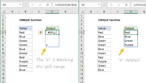 Excel How to fix the #SPILL! error
