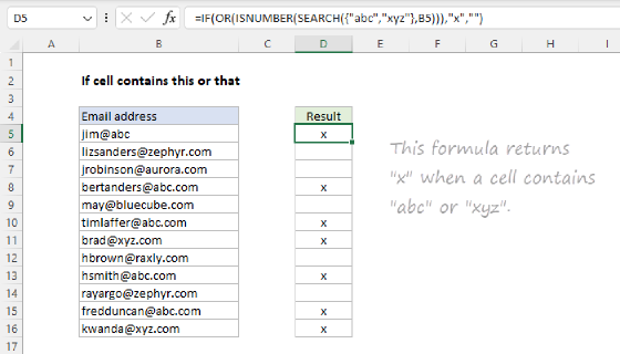 Excel If cell contains this or that