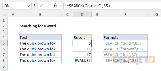 Searching for a word in a cell