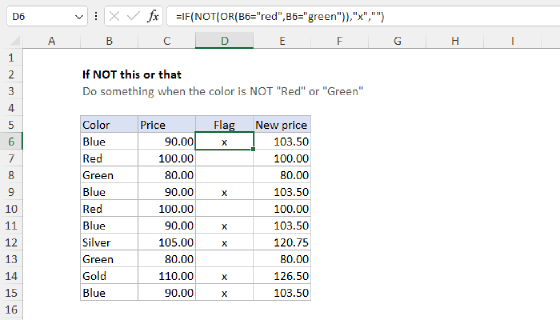 Excel If NOT this or that