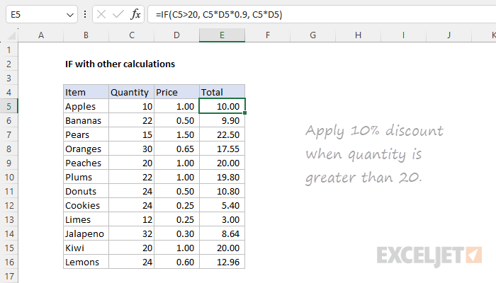IF with other calculations