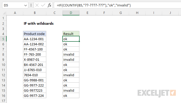 IF with wildcards