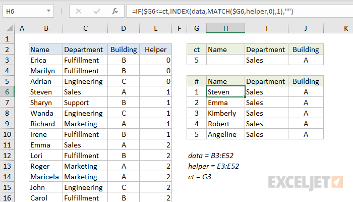INDEX and MATCH all matches