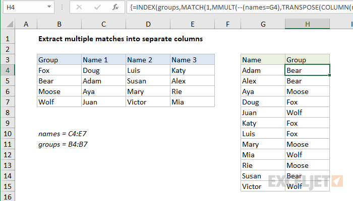 Index and match on multiple columns