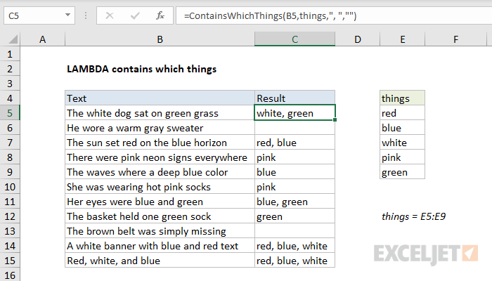 LAMBDA contains which things