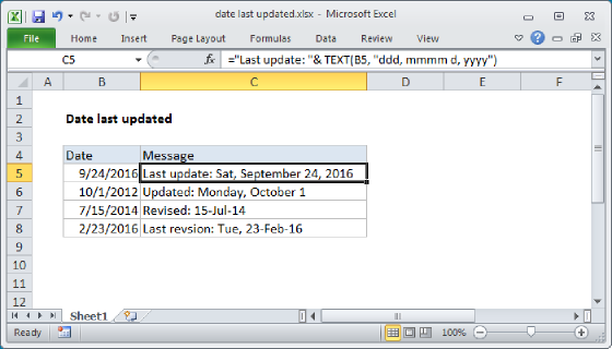 Excel Last updated date stamp