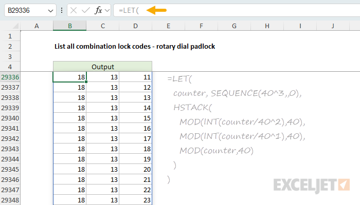 64,000 possible codes for a classic rotary dial padlock where each number is 0-39
