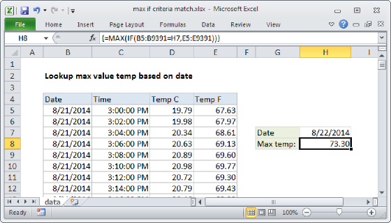 Excel Max if criteria match