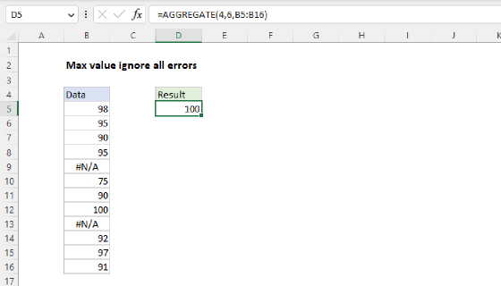 Excel Max value ignore all errors