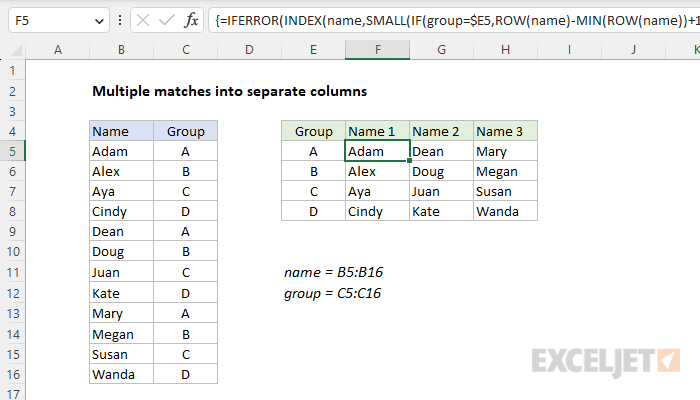 INDEX and SMALL array formula for legacy Excel