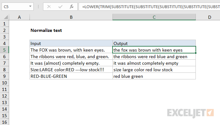 Normalize text