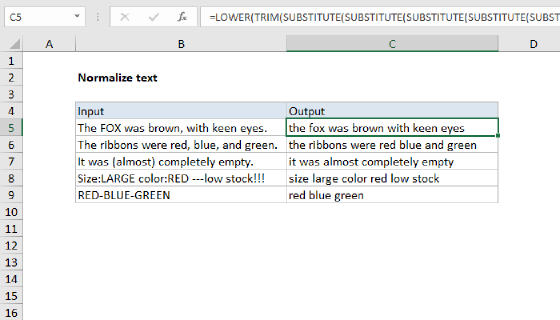 Excel Normalize text