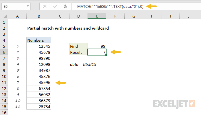 Partial match with numbers and wildcard