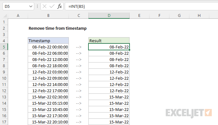 Remove time from timestamp