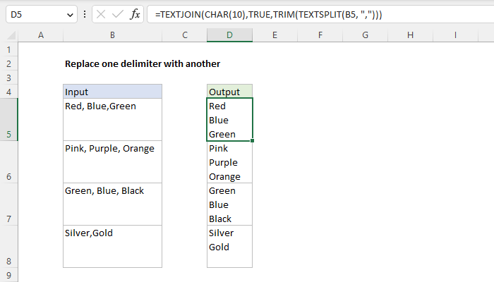 Replace one delimiter with another