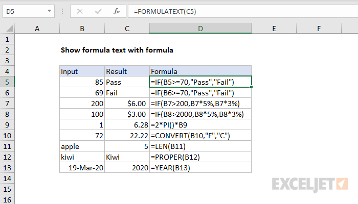 Show formula text with formula