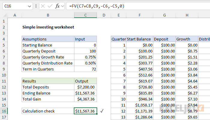 Simple investing worksheet
