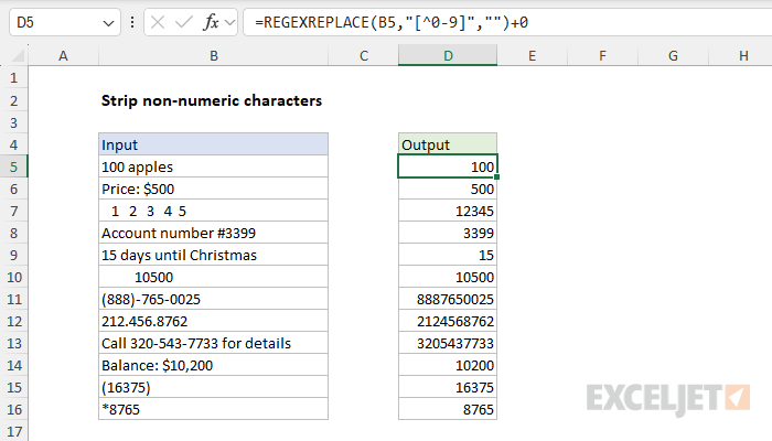 Strip non-numeric characters