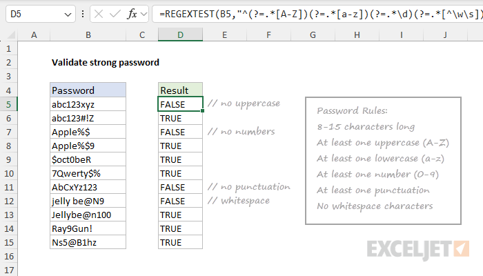 Validate strong password