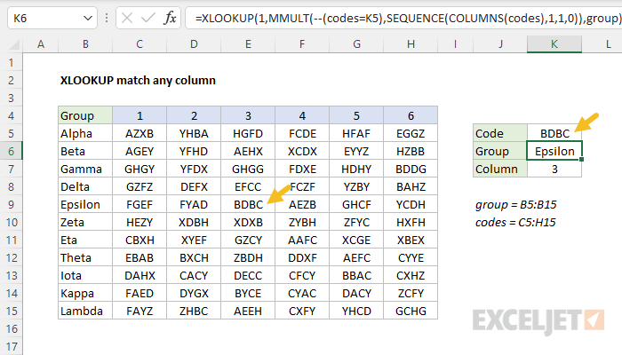 XLOOKUP match any column