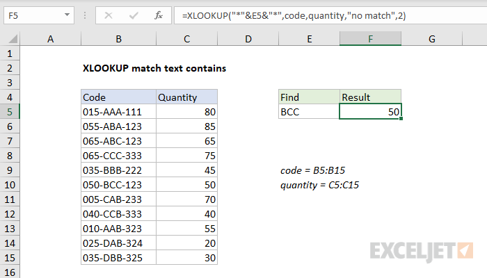 XLOOKUP match text contains