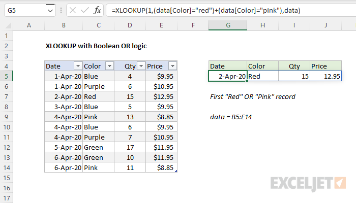 XLOOKUP with Boolean OR logic
