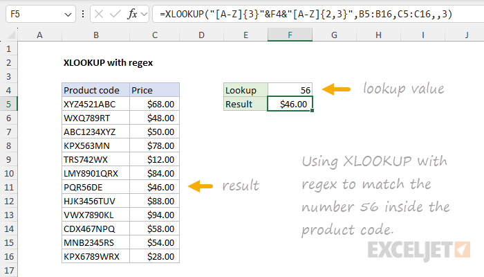 XLOOKUP with regex match