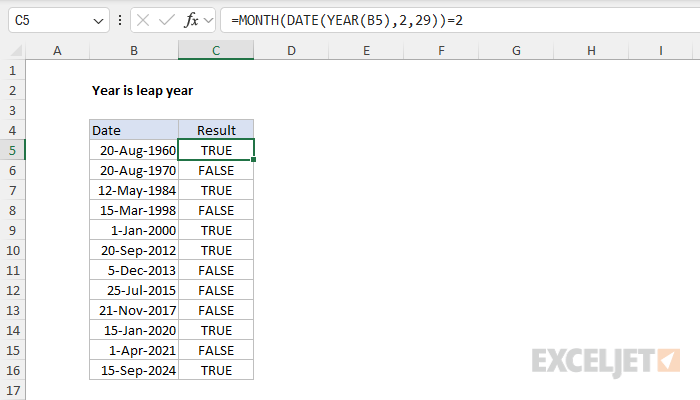 Year is a leap year