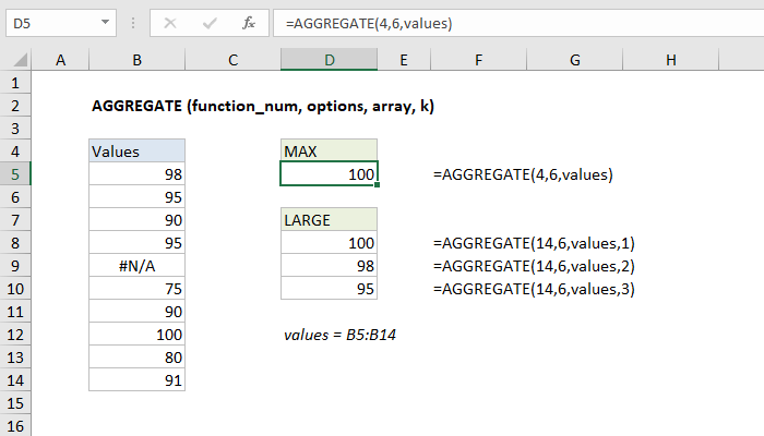 Excel AGGREGATE function | Exceljet