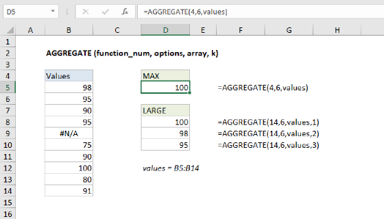 Excel AGGREGATE Function
