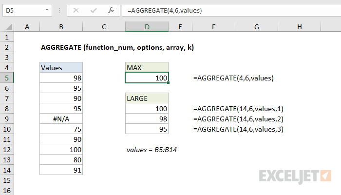 Excel AGGREGATE Function