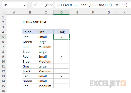 AND function example - If this AND that
