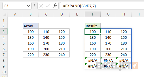  EXPAND function - add two rows default padding