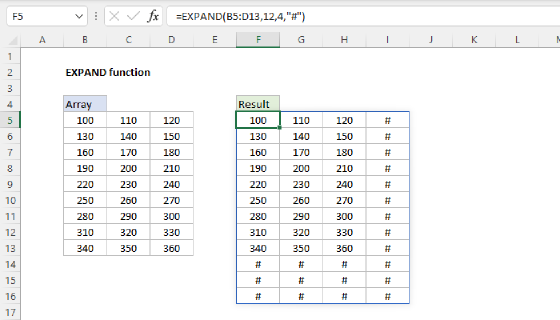 Excel EXPAND Function