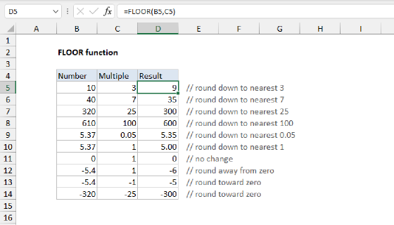 Excel FLOOR Function