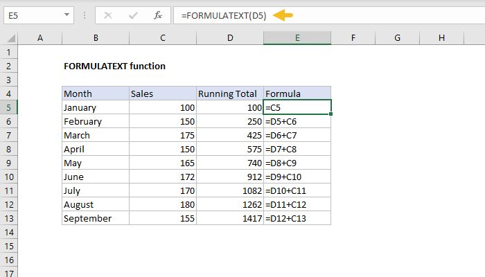 Excel FORMULATEXT function | Exceljet