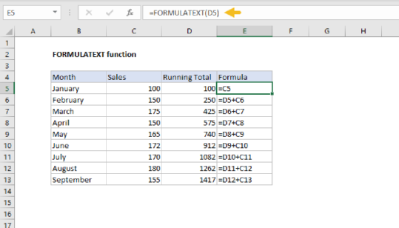 Excel FORMULATEXT Function