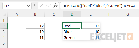HSTACK arrays with ranges