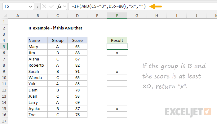 IF function example - IF this AND that