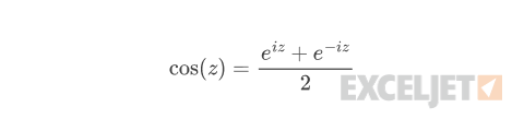 Equivalent form of cosine of a complex number using the exponential function.