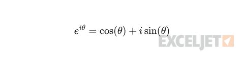 Euler's formula in terms of the angle θ.