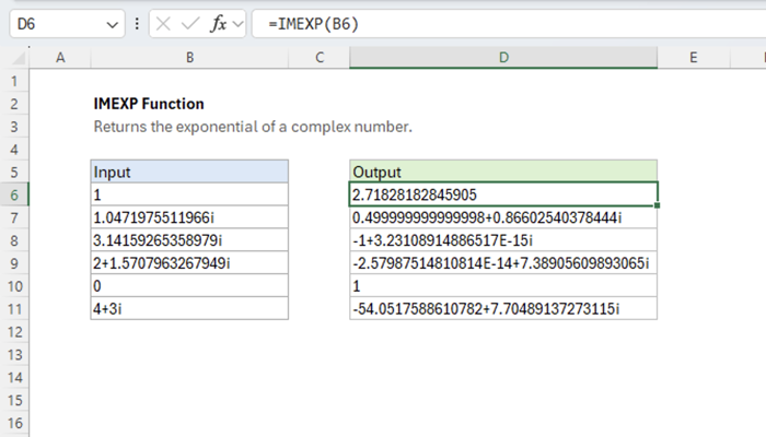 Excel IMEXP function | Exceljet
